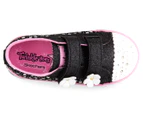 Skechers Girls' S Lights Shuffles Darling Daisy Shoe - Black/Pink