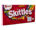 2 x Wrigley Skittles Fruits 4pk 180g