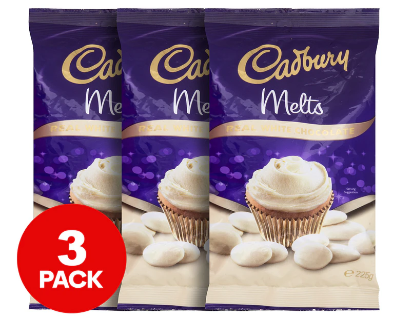 3 x Cadbury Baking Melts White Chocolate 225g