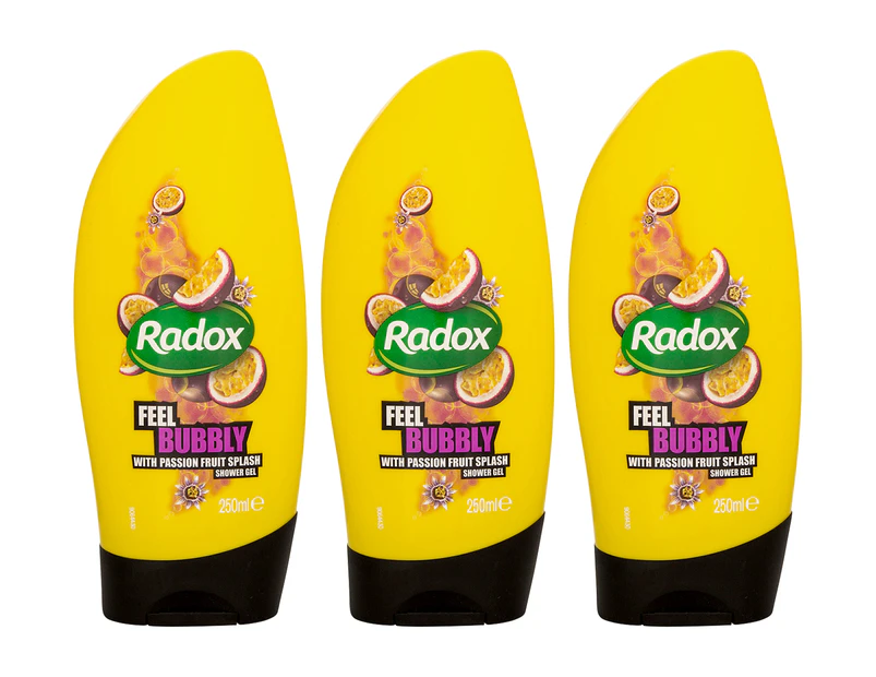 3 x Radox Shower Gel Passion Fruit 250mL