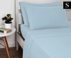 Luxury Living 145GSM Cotton Flannel Single Bed Sheet Set - Blue