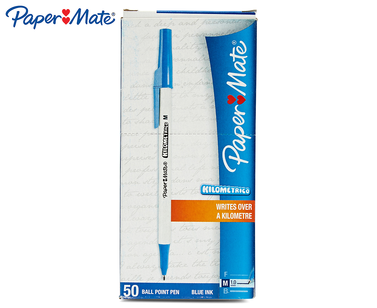 Paper Mate Kilometrico Ball Point Pens 50-Pack - Blue Ink