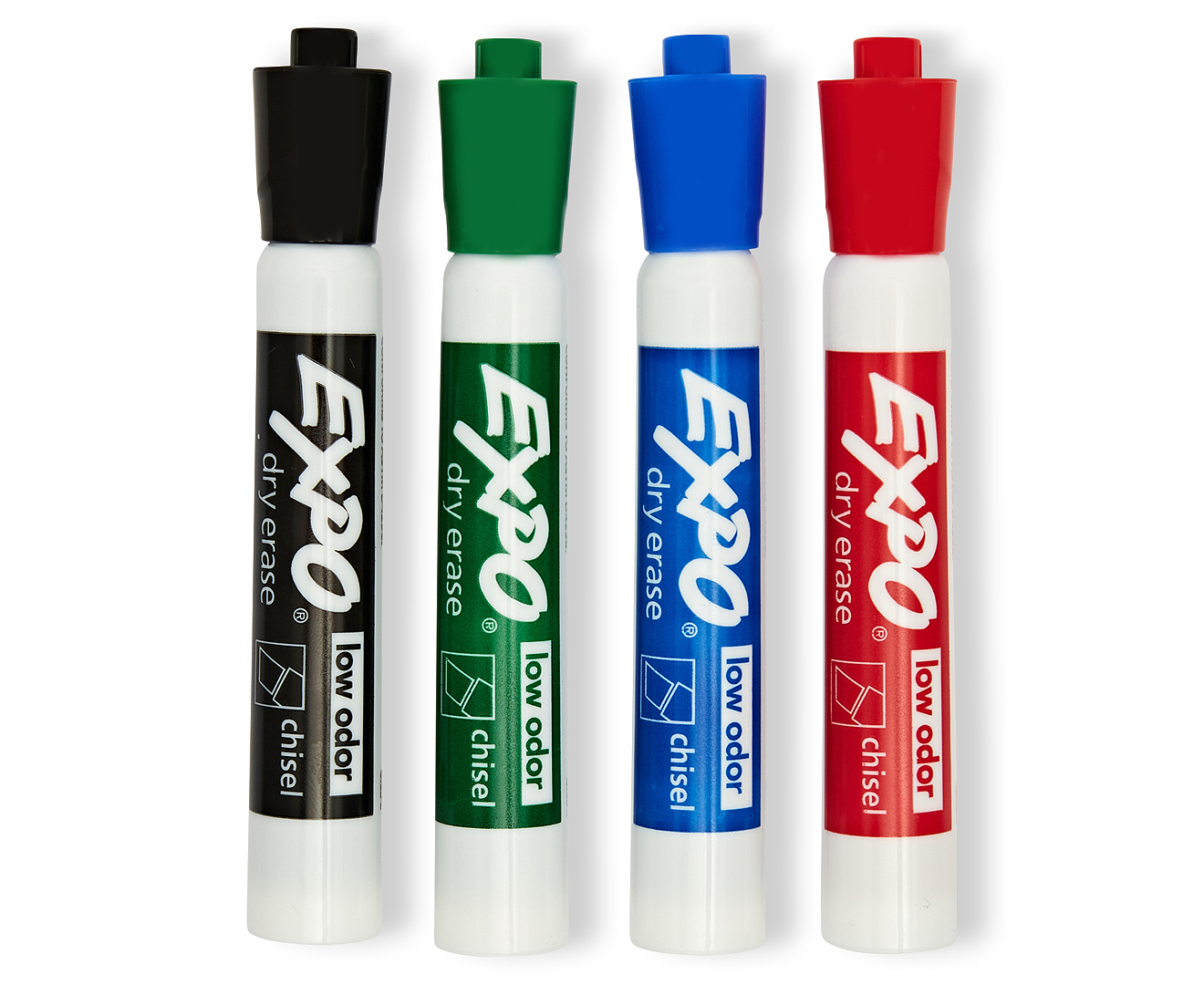 Expo Chisel Tip Whiteboard Marker w/ Cleaner and Eraser 4-Pack ...