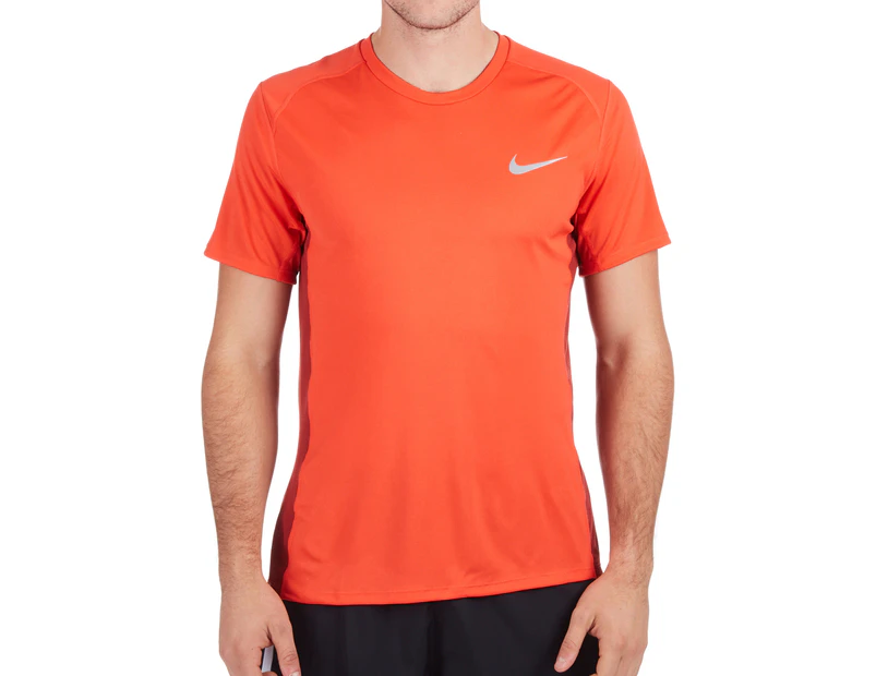 Nike Men's Dry Miller Short Sleeve Top - Orange/Dark Cayenne
