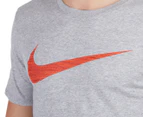 Nike Men's Dry Swoosh Heather Top - Dark Grey Heather/Orange