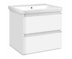 2-Drawer Floating Bathroom Vanity Unit - White