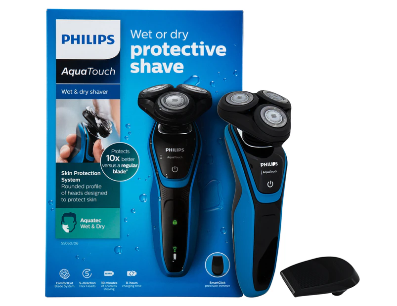Philips AquaTouch Wet & Dry Shaver - Aquatic Blue/Black