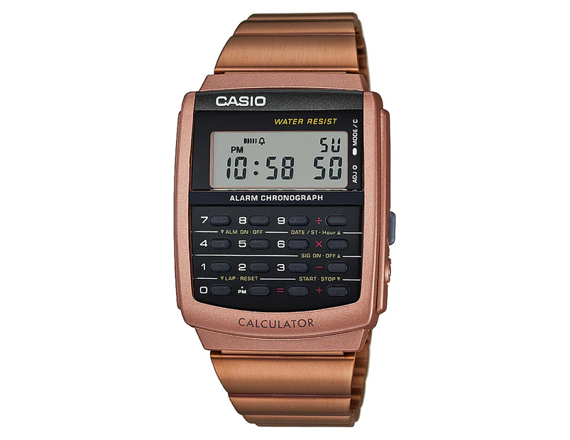 Casio 44mm CA506C-5A Vintage Calculator Watch - Rose Gold