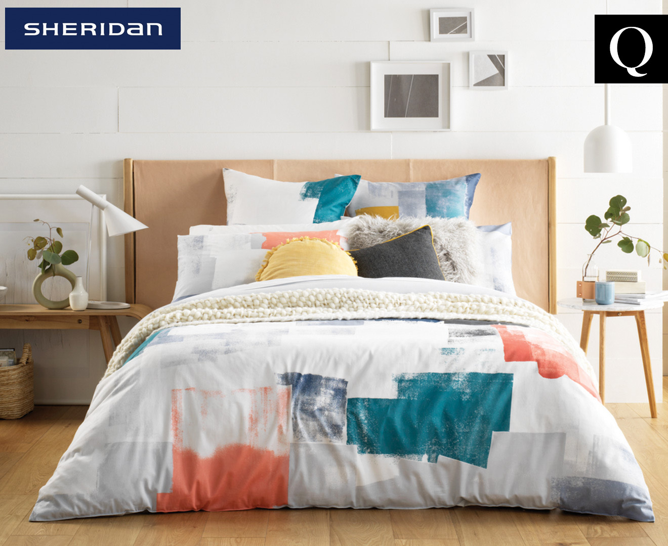 Sheridan Bartlett Queen Bed Quilt Cover Set - Platinum/Multi | Mumgo.com.au