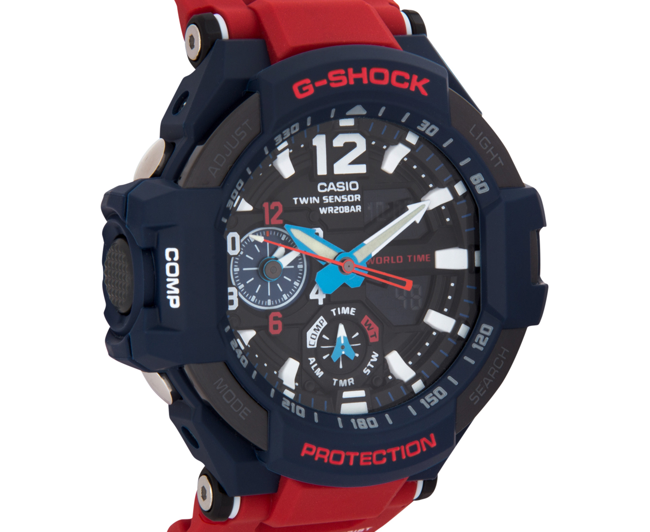 Casio G-Shock Men's 51mm GA1100-2A Watch - Red/Blue | Catch.com.au