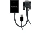 Promate 'ProLink.V2H' VGA(M) to HDMI(F) display adapter/w 1080p, Built-in USB cable