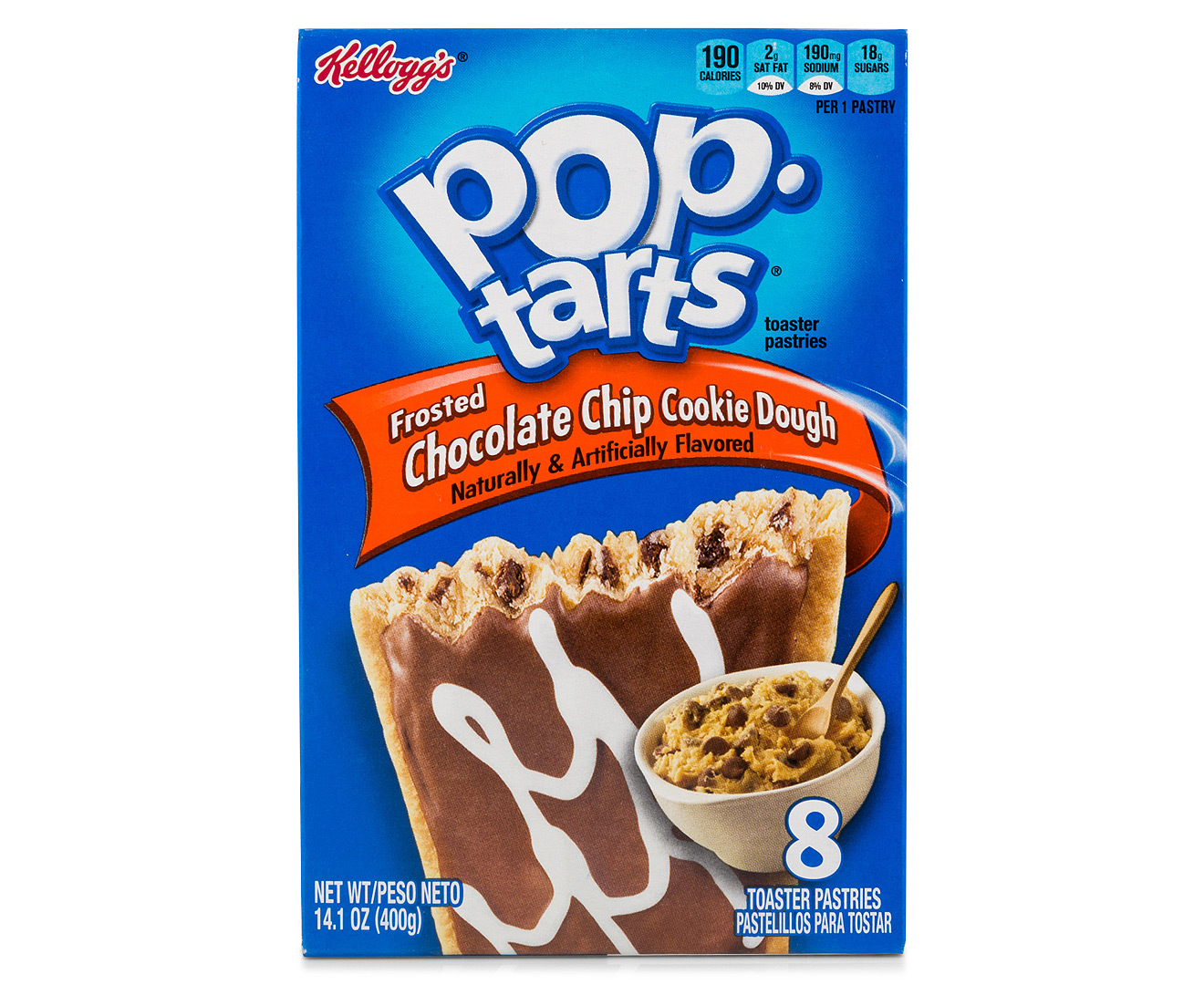 2 x Kellogg's Pop-Tarts Chocolate Chip Cookie Dough 400g 8pk | eBay