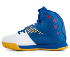 AND1 Kids' Tempest Basketball Shoe - White/Royal/Golden Rod/F1 Red