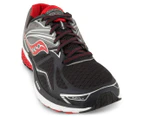 Saucony Men's Ride 9 2E Wide Fit Shoe - Grey/Charcoal/Red