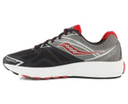 Saucony Men's Ride 9 2E Wide Fit Shoe - Grey/Charcoal/Red
