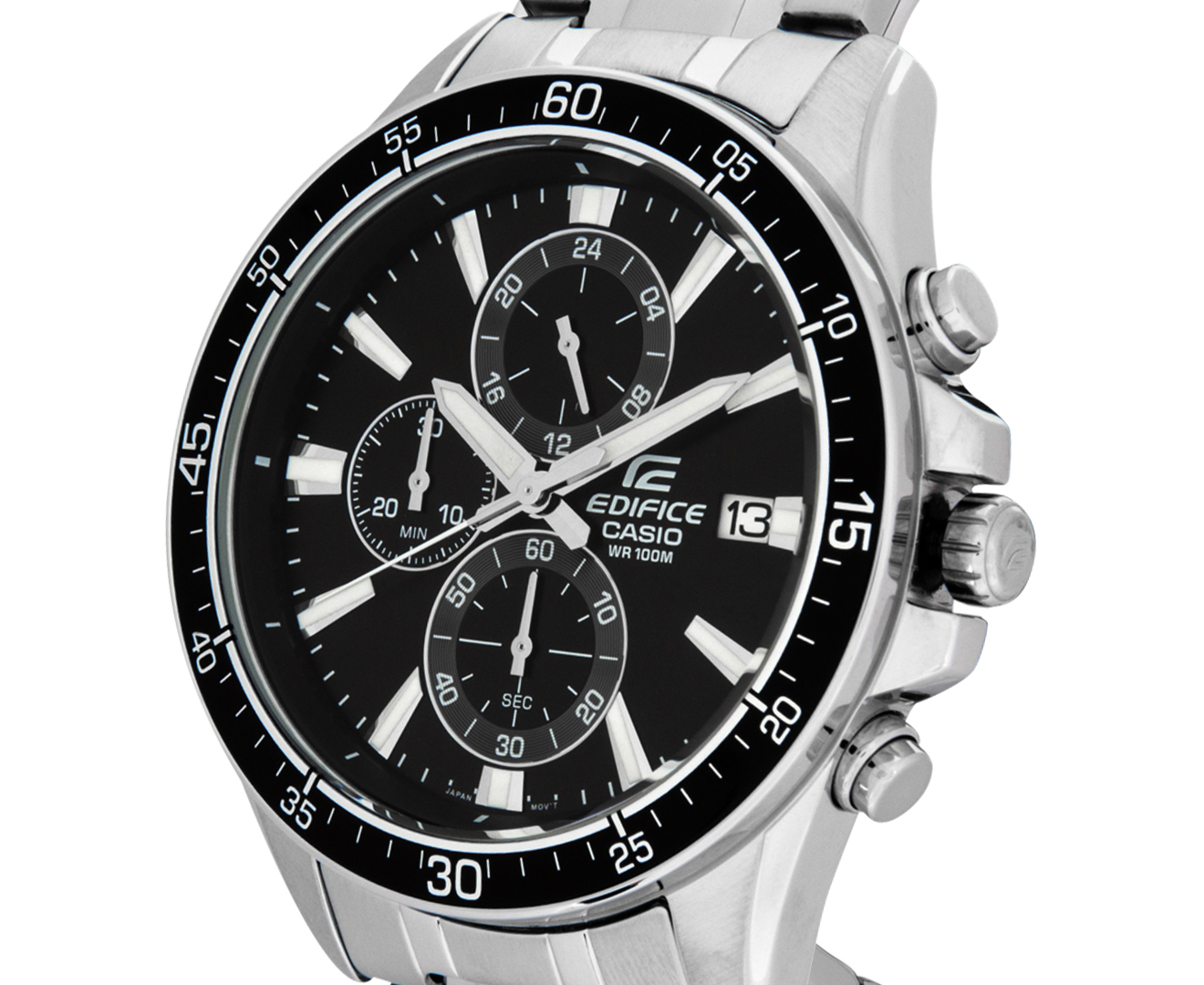 casio edifice men's chronograph silver stainless steel watch