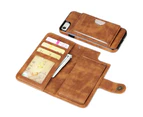 Brown Premium Genuine Leather Multi-function Purse Wallet Case Cover For Apple iPhone 7