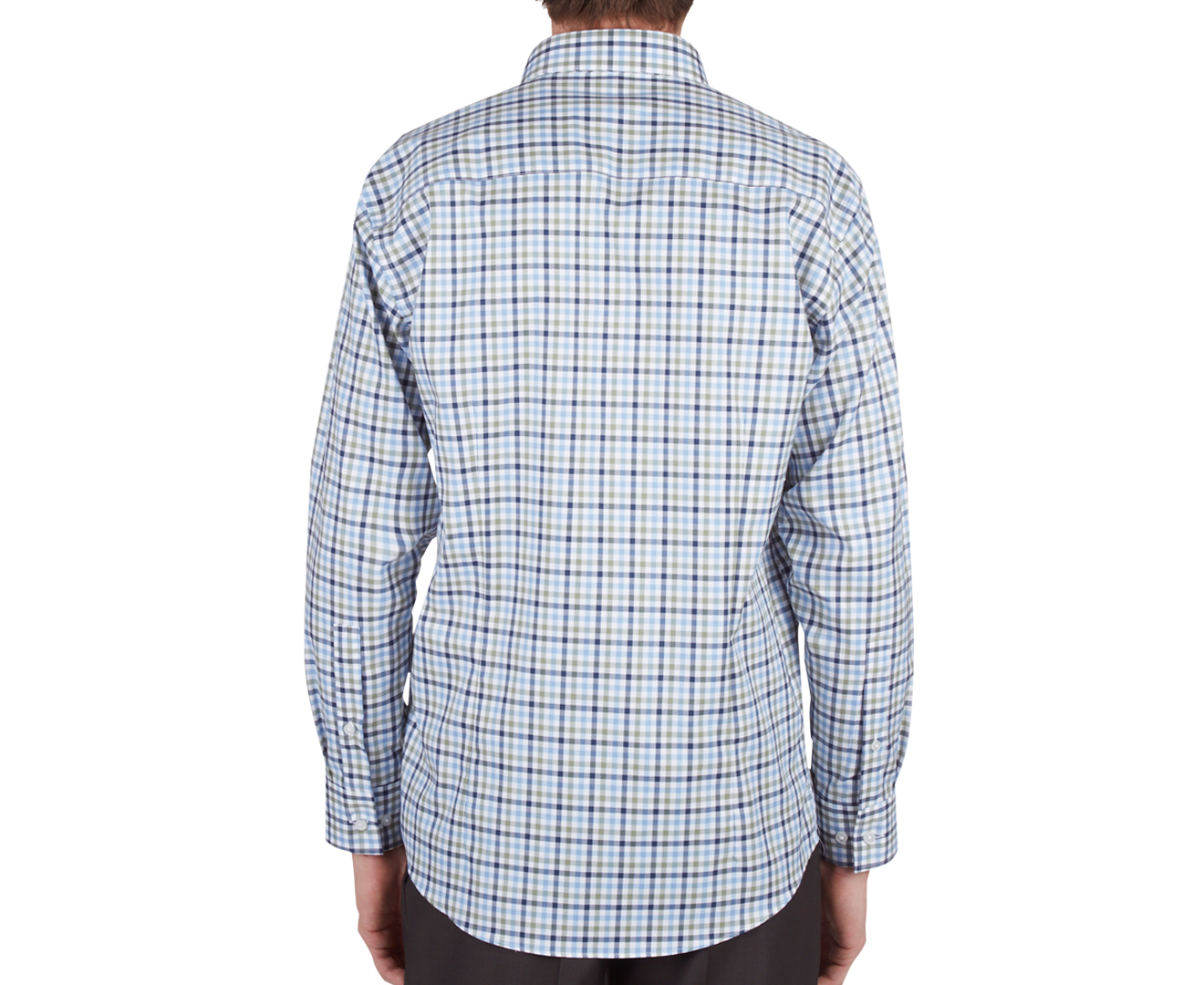 Calvin Klein Men's Long Sleeve Slim Fit Check Shirt - Sage | Catch.co.nz