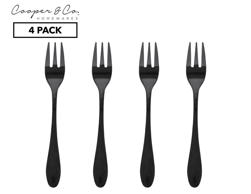 Cooper & Co. Set of 4 Serving Forks - Matte Black