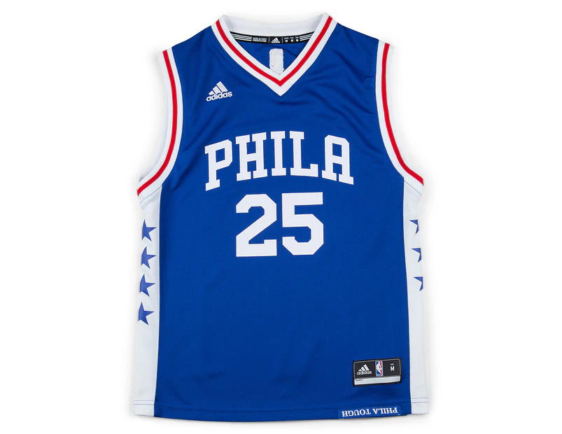 Adidas Kids' Replica Philadelphia 76ers Ben Simmons Jersey - Blue