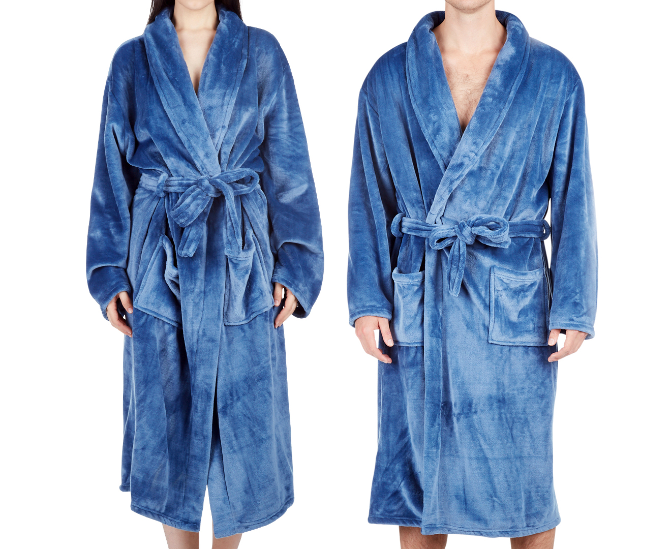 Morrissey Unisex Microplush Bath Robe Bathrobe River Blue