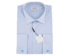 Calvin Klein Men's Long Sleeve Slim Fit Check Shirt - Classic Blue