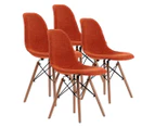 Set of 4 Replica Eames DSW Dining Chairs - Orange