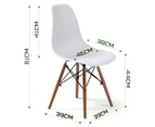 Set of 2 Replica Eames DSW Dining Chairs - White