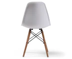 Set of 2 Replica Eames DSW Dining Chairs - White