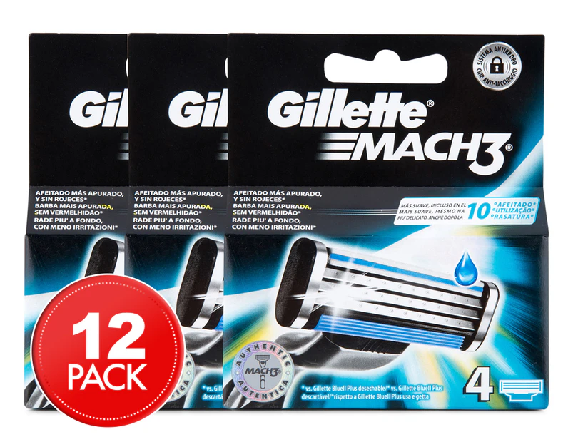 3 x Gillette Mach3 Cartridges 4pk