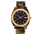 Nixon Women's 40mm Time Teller Acetate Watch - Cream Tortoise/Black/Gold
