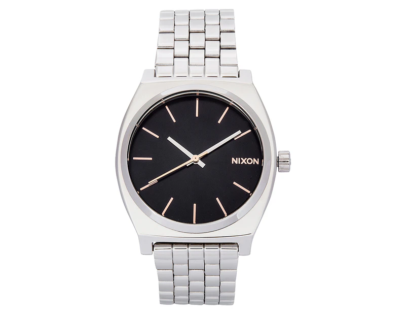 Nixon Men's 37mm Time Teller Watch - Silver/Navy/Rose Gold