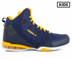 AND1 Kids' Master Mid 3 Basketball Shoe - Navy/Yellow