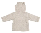 BQT Baby/Toddler Bear Fleece Hoodie - Grey Marle