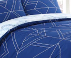 Belmondo Home Monochrome Queen Bed Quilt Cover Set - Navy