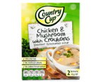7 x Country Cup Instant Soup Chicken & Mushroom w/ Croutons 45g 2pk