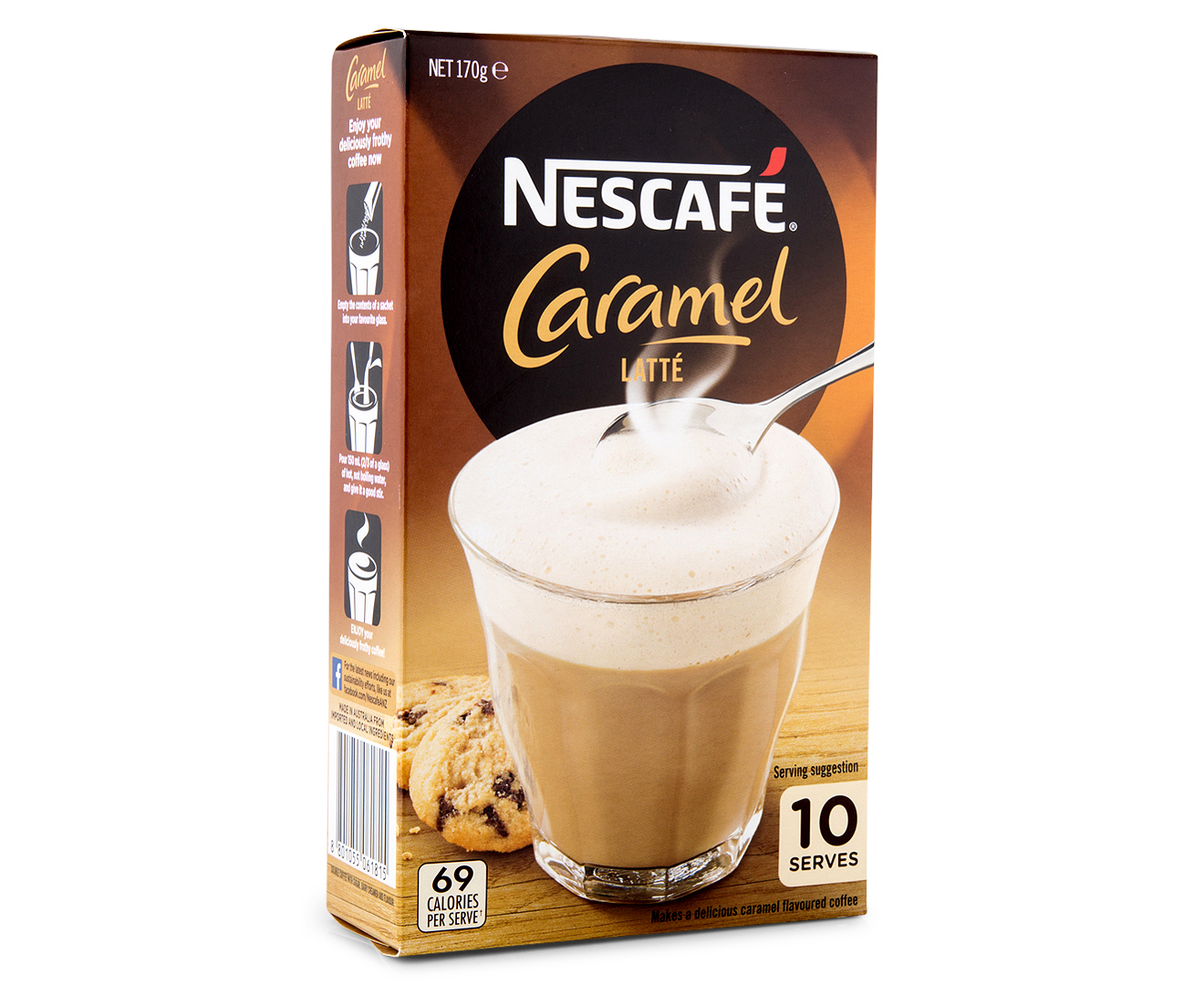 2 x Nescafé Caramel Latté Sachets 170g 10pk | GroceryRun.com.au