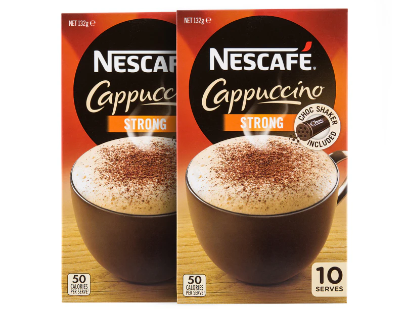 2 x Nescafé Cappuccino Strong Sachets 132g 10pk