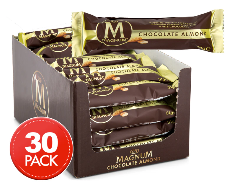 30 x Magnum Bar Chocolate Almond 31g