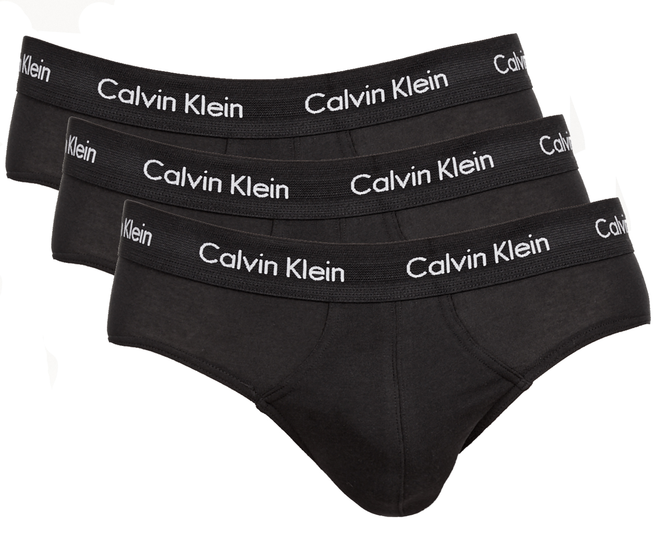 Calvin Klein Men's Cotton Stretch Hip Brief 3-Pack - Black | Catch.co.nz