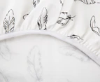 Bubba Blue Feathers Organic Cotton Bassinet Jersey Fitted Sheet - Natural