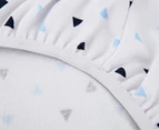 Bubba Blue Everyday Essentials Jersey Bassinet Fitted Sheet 2-Pack - White/Blue