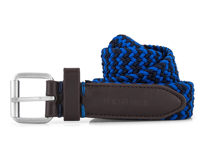 Ben Sherman Men's Elastic Stripe Belt - Bright Royal Blue