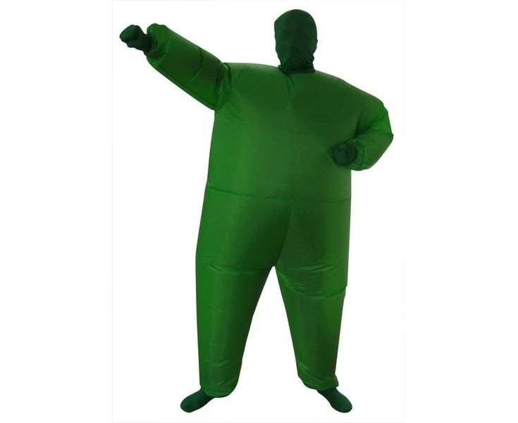 Go Green Inflatable Costume Fancy Dress Suit Fan Operated