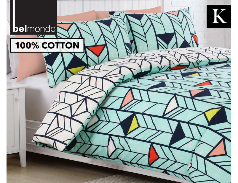 Belmondo Home Deco King Bed Quilt Cover Set - Mint