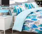 Belmondo Home Jackson Queen Bed Quilt Cover Set - Blue