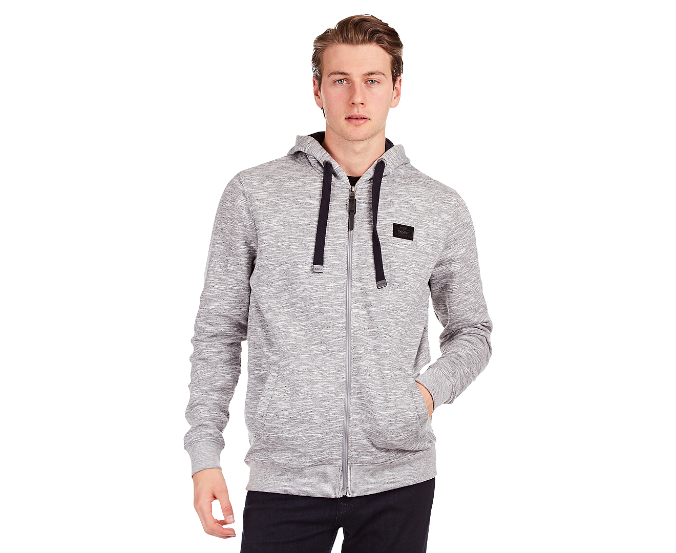 Mossimo Men's Coventry Zip Thru Hoodie - Concrete Marle | Catch.co.nz