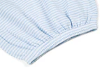 Purebaby Stripe Sleepsuit - Pale Blue/White