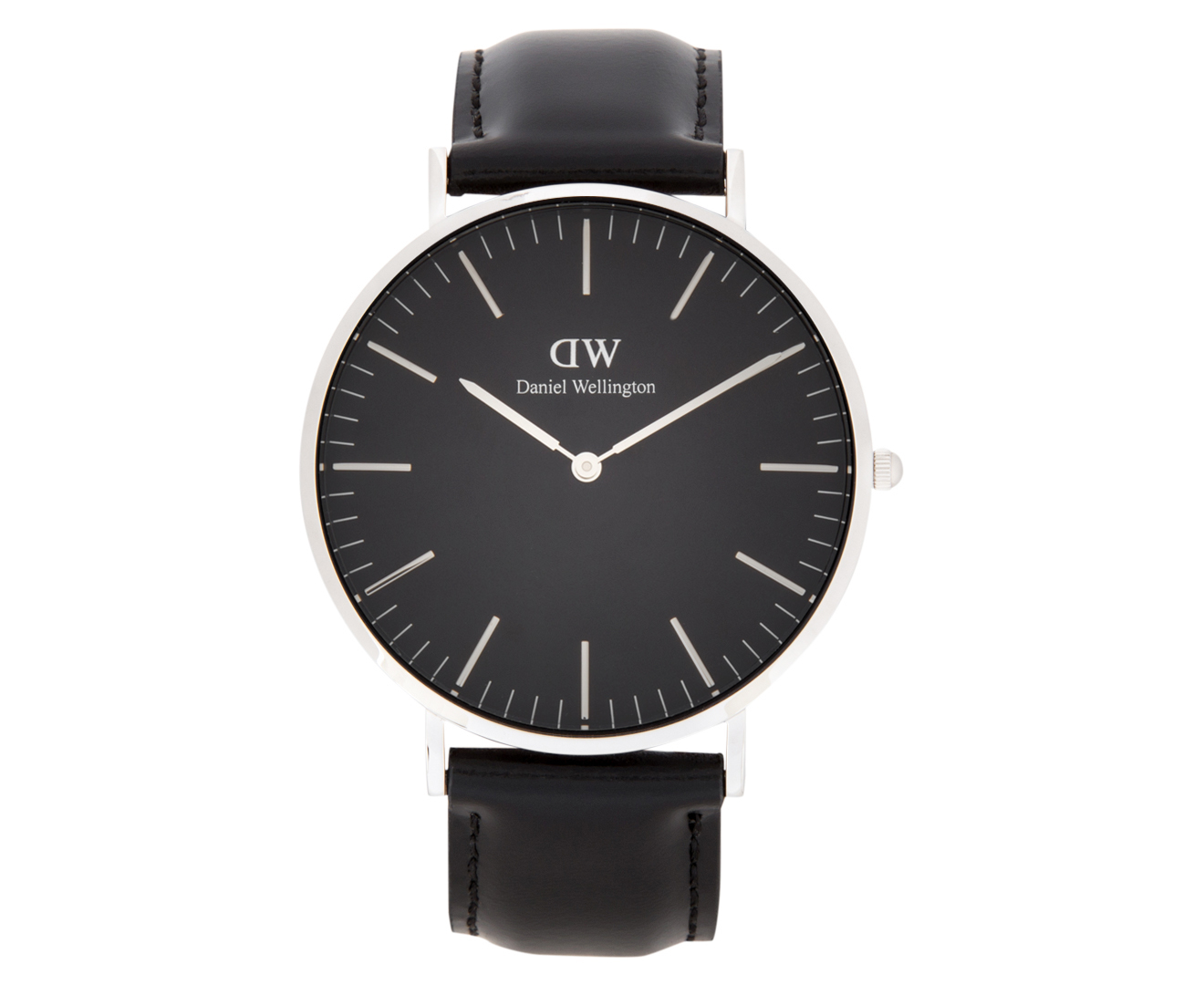 Daniel Wellington Men S 40mm Leather Classic Sheffield Watch Black Silver Ebay