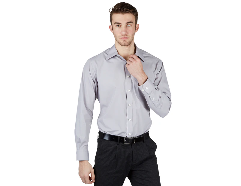 NNT Men's Long Sleeve Classic Shirt - Grey